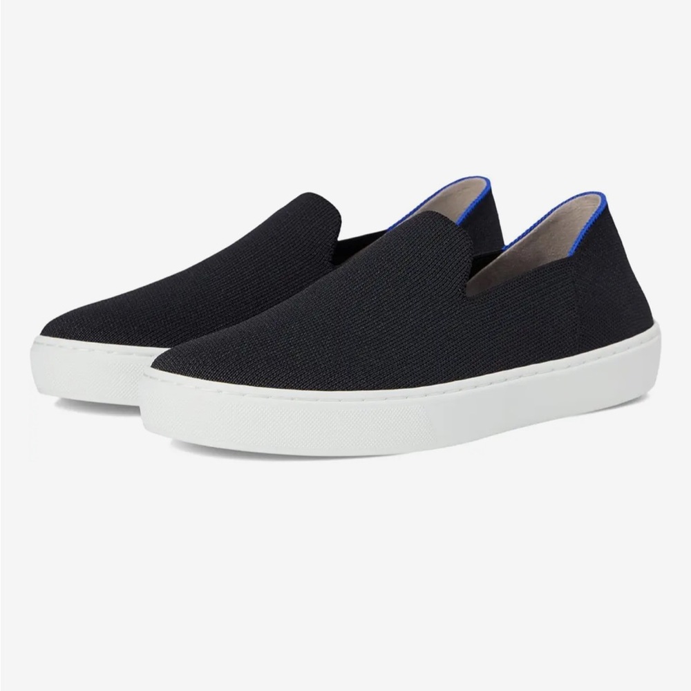 Rothy's Black and Blue Slip-On Shoes